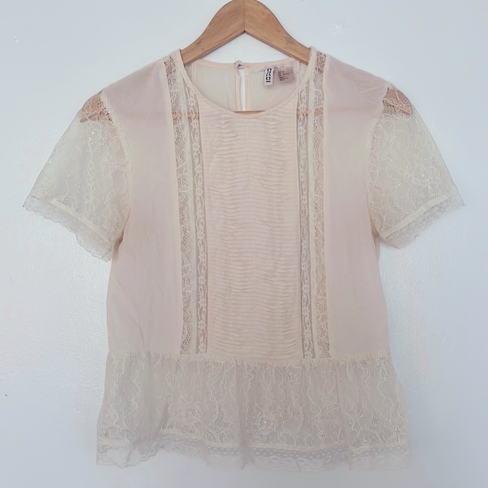 H&M | Cream Lace Blouse